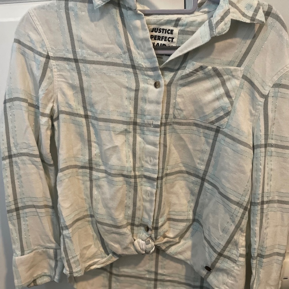 justice flannel tied up